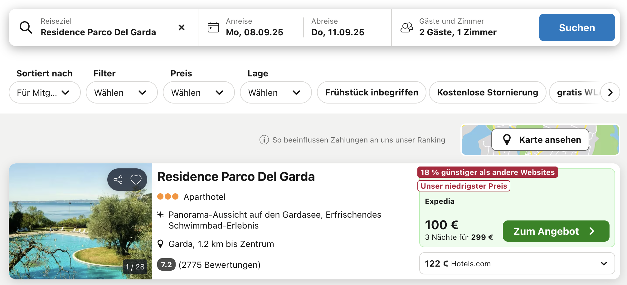 Screenshot Trivago