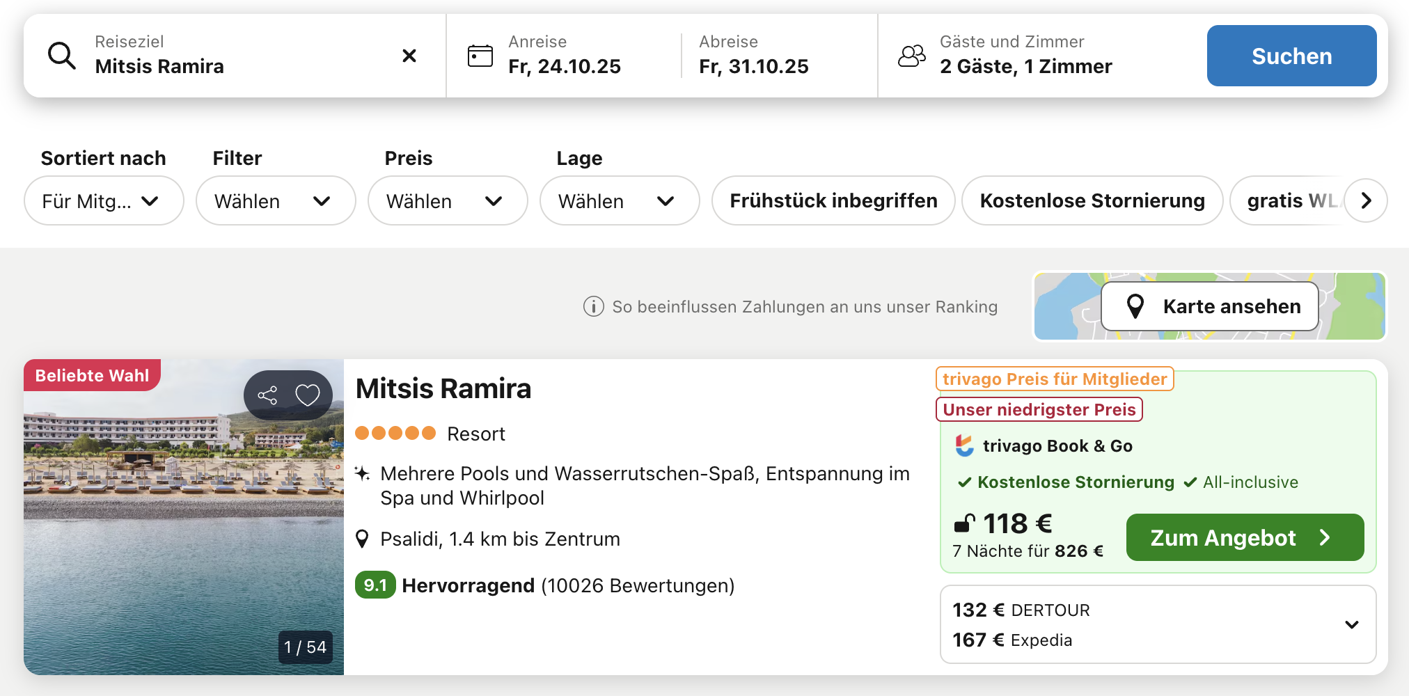 Screenshot Trivago