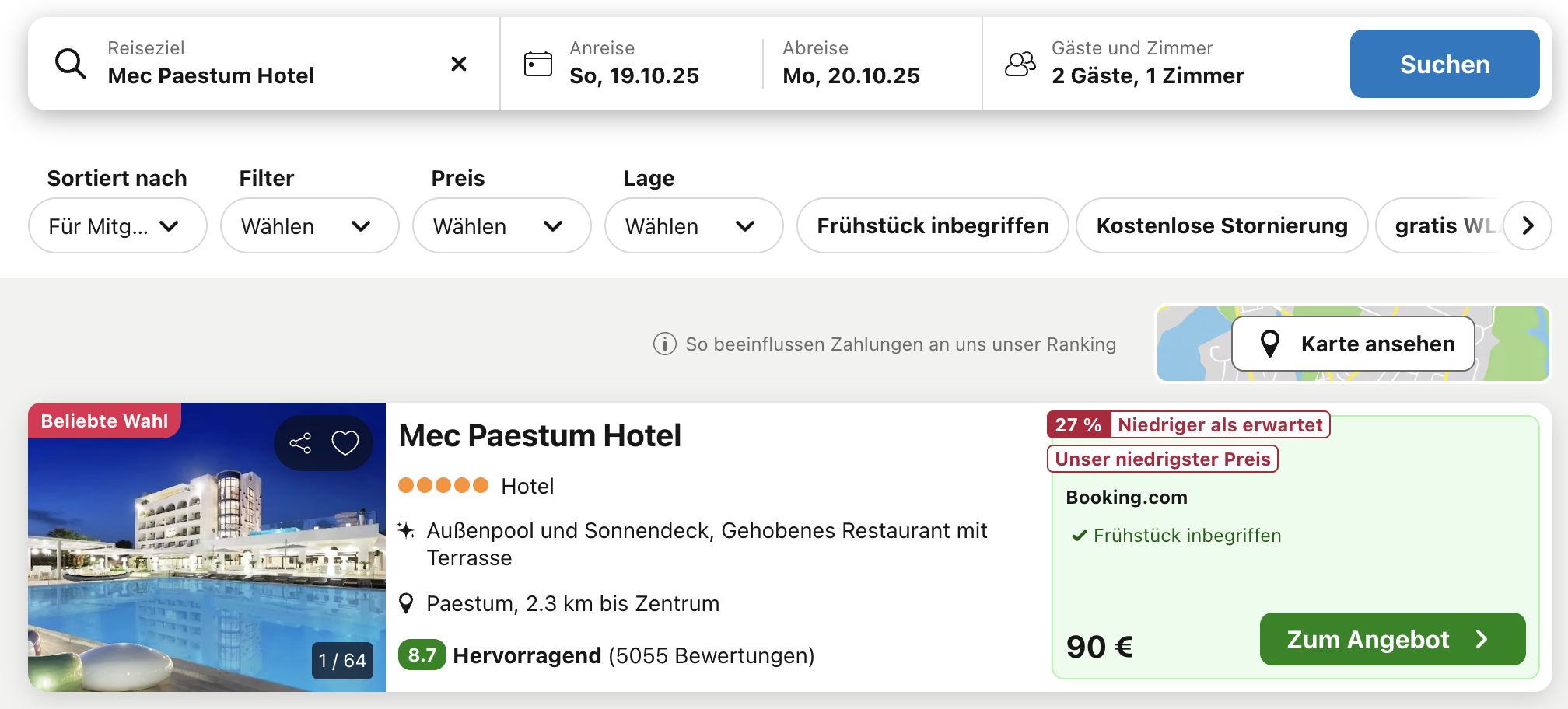 Screenshot Trivago