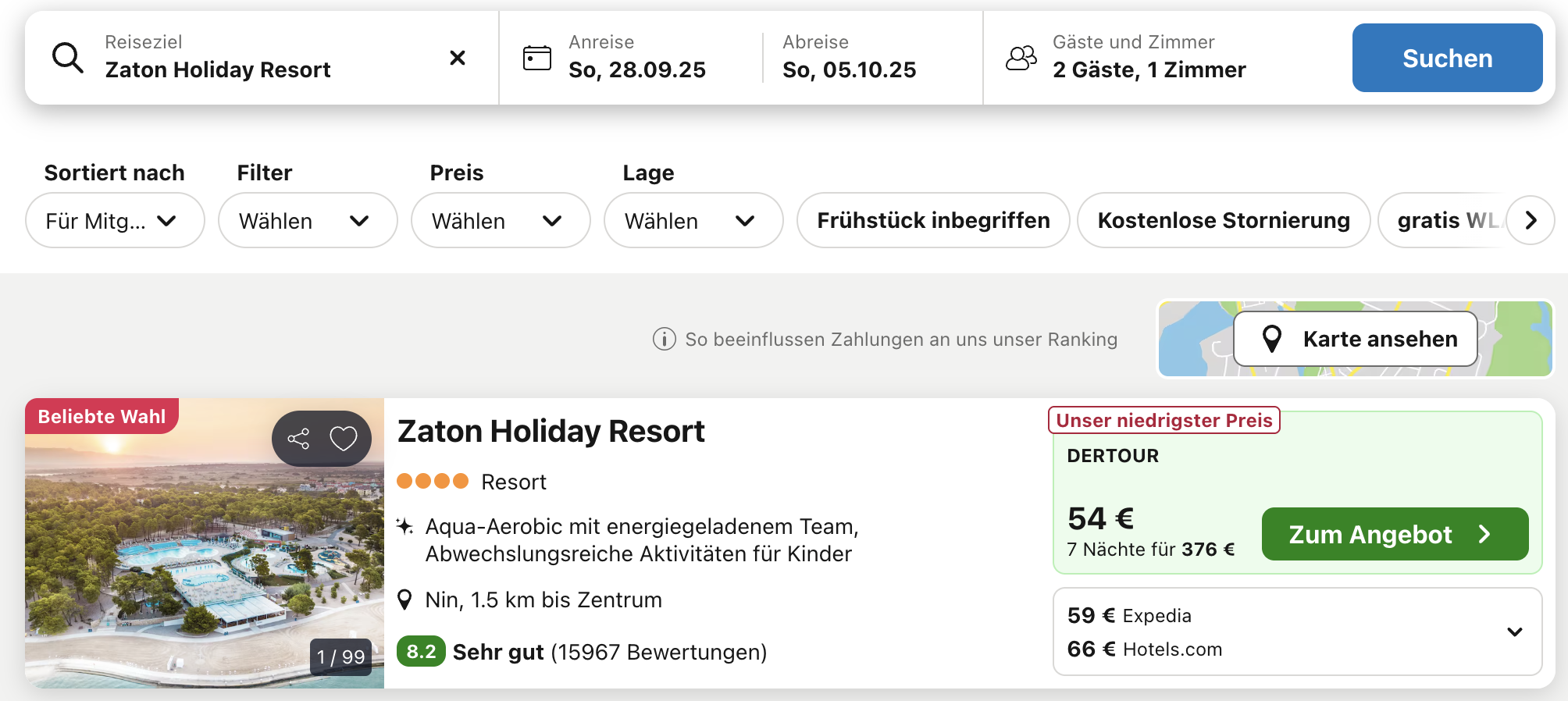 screenshot trivago