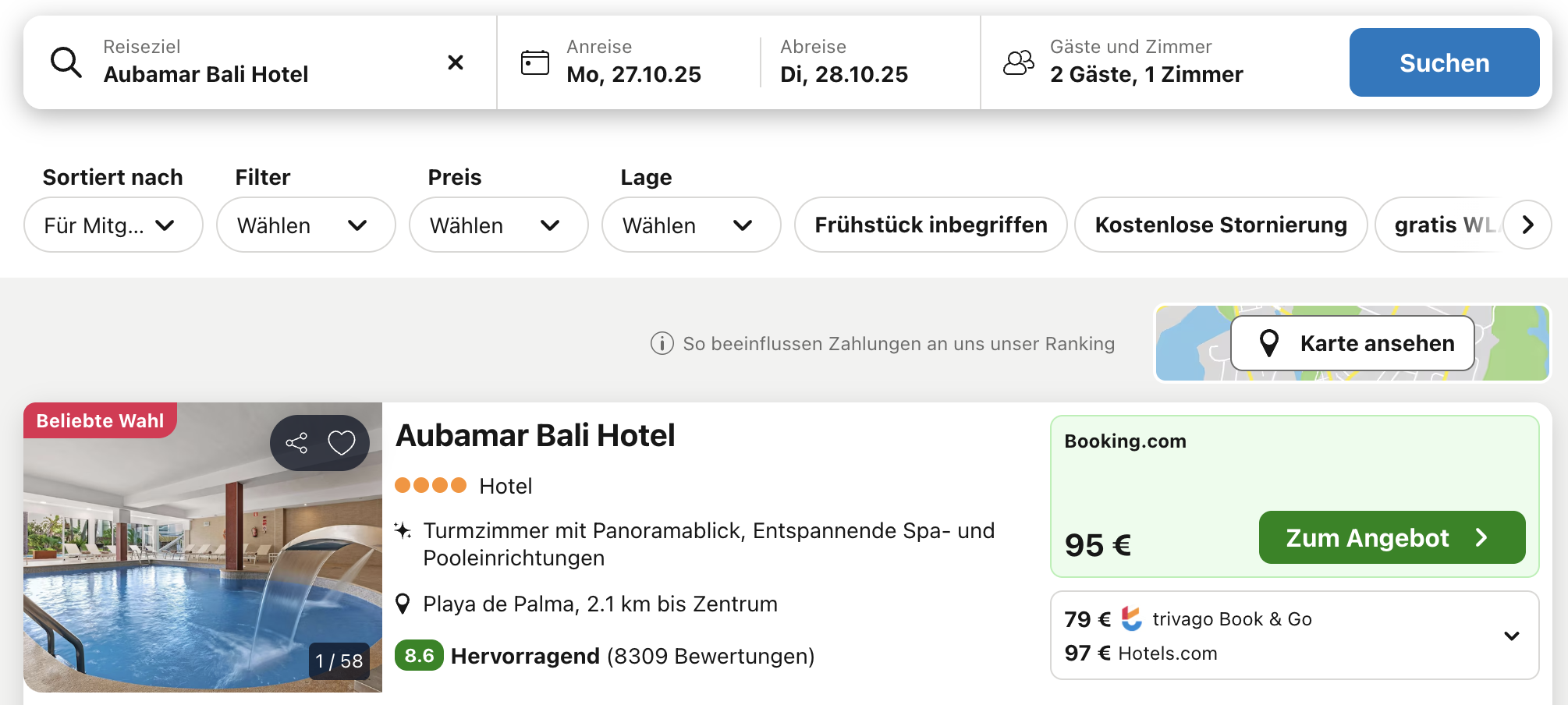 Screenshot Trivago