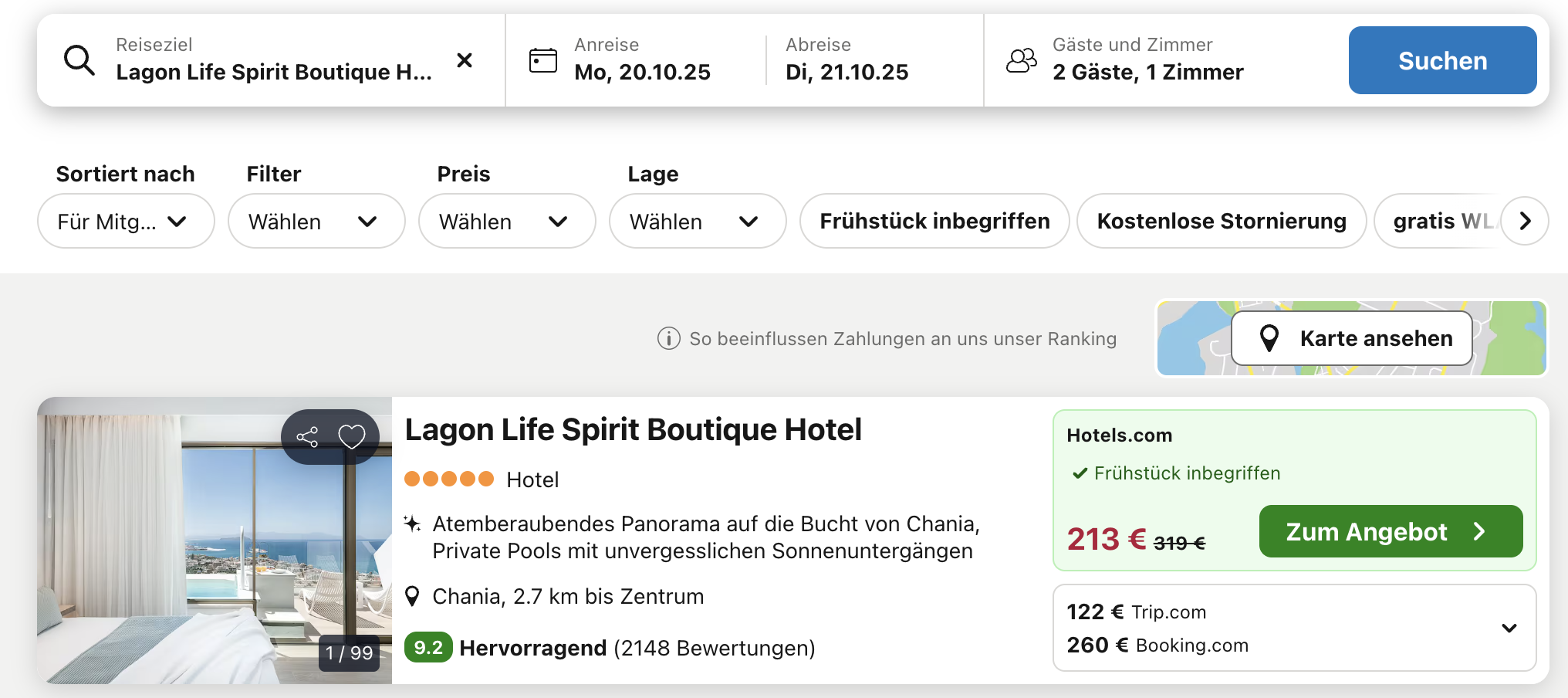 Screenshot Trivago