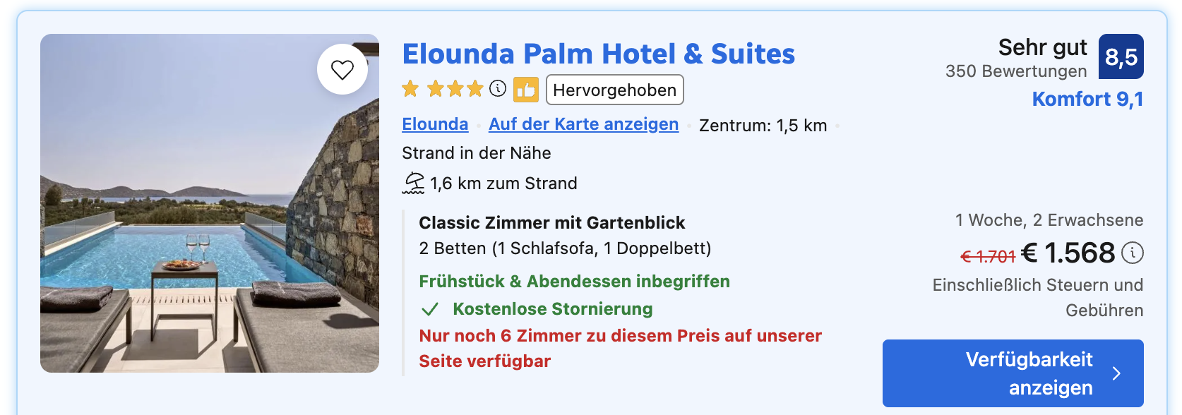 Screenshot Booking