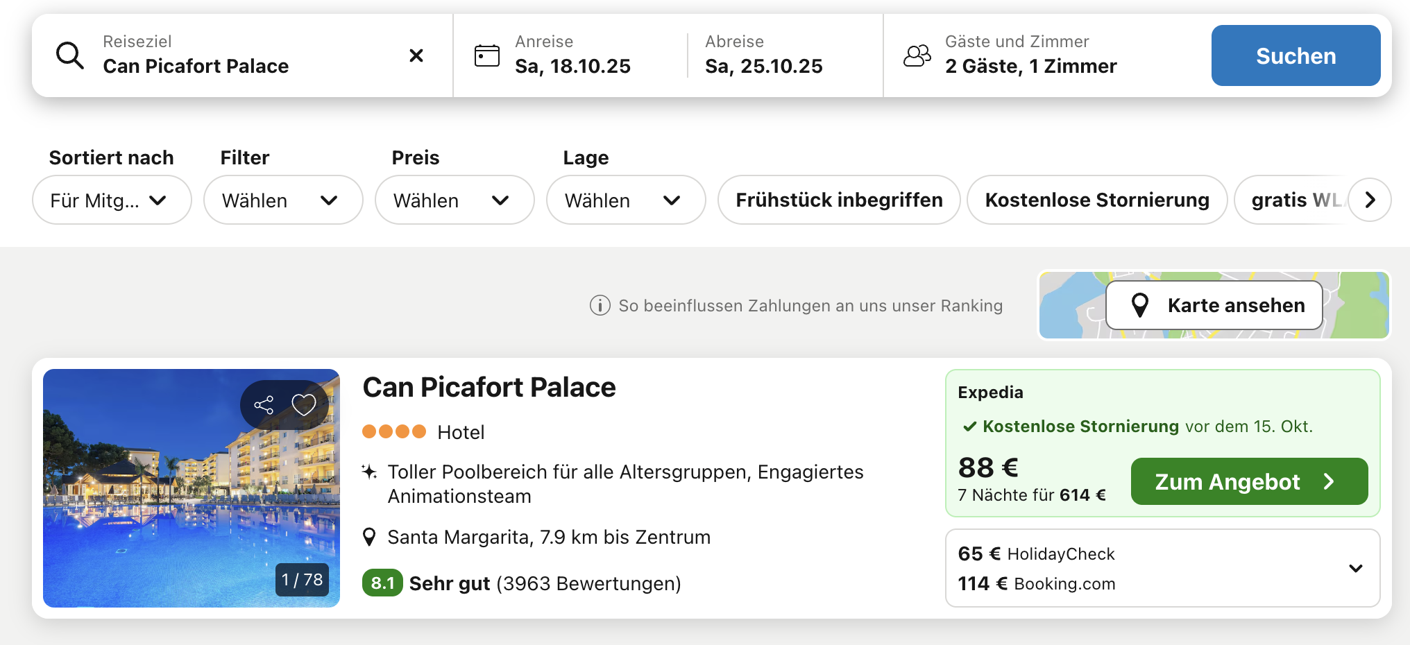 Screenshot Trivago