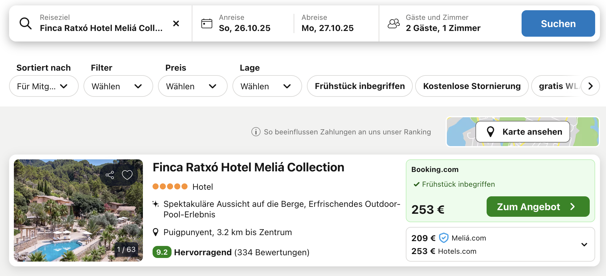 Screenshot Trivago