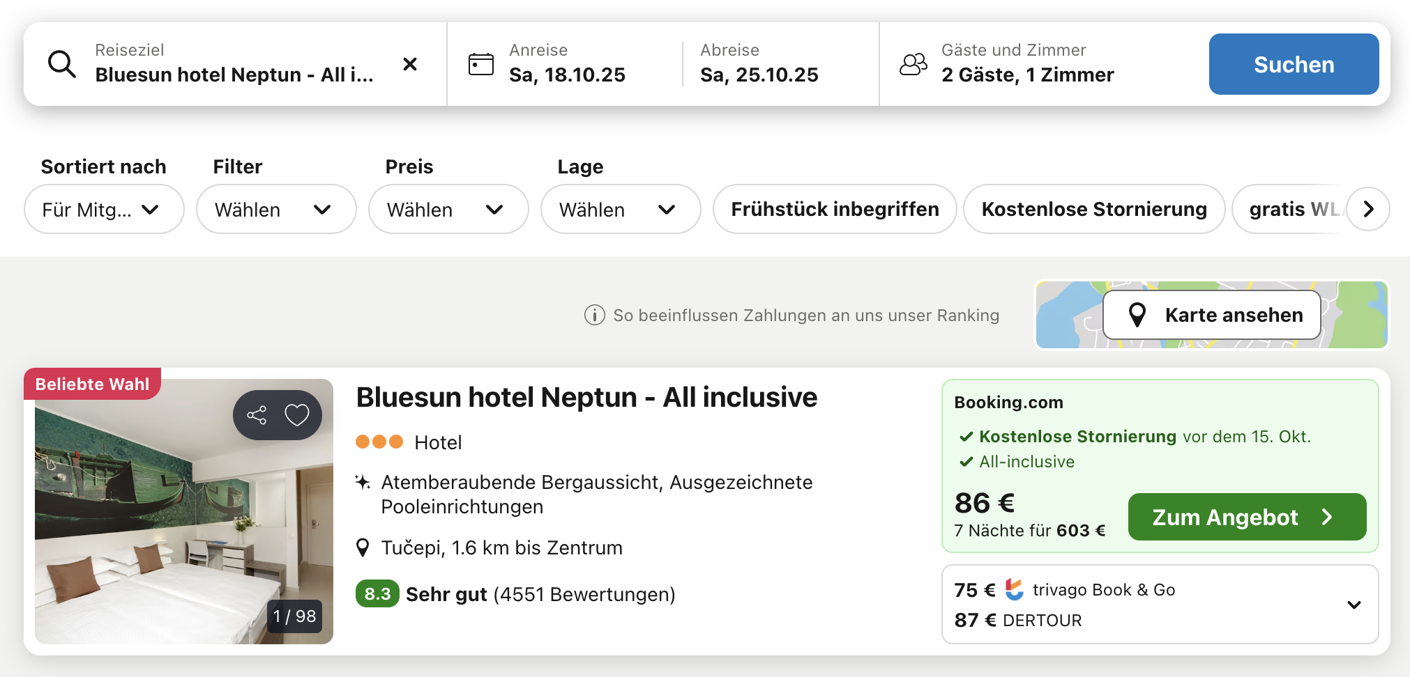 Screenshot Trivago