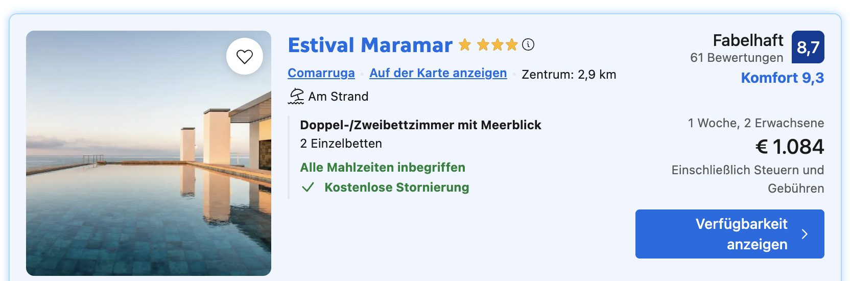 Screenshot Booking