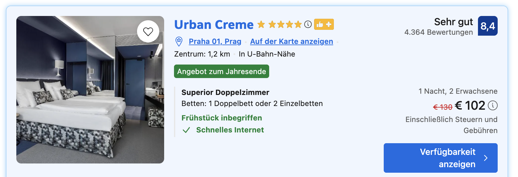Screenshot Booking
