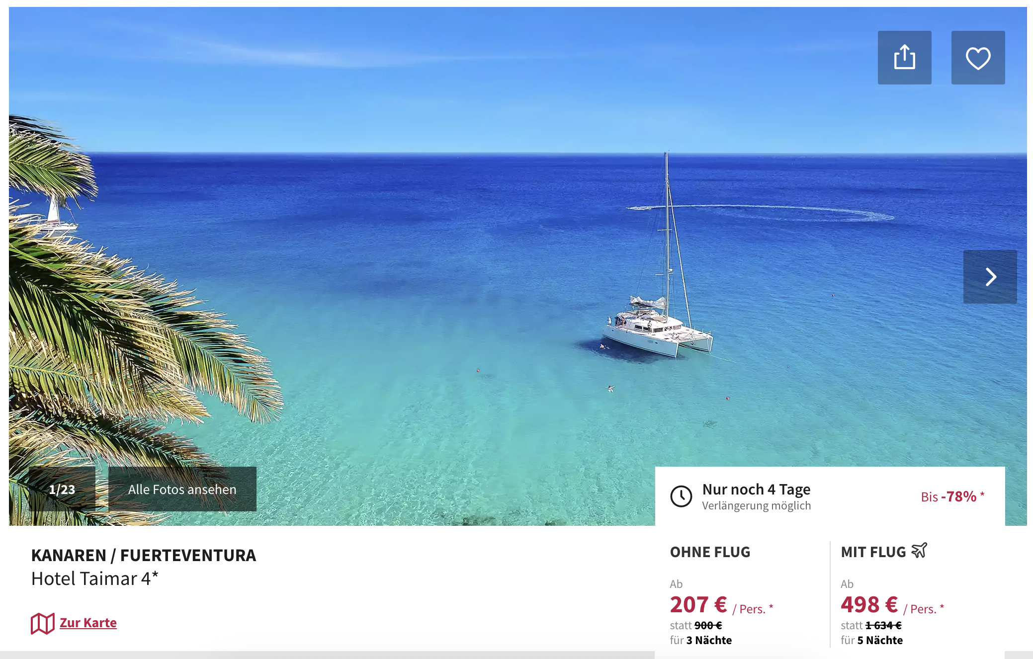 Screenshot Voyage Privé
