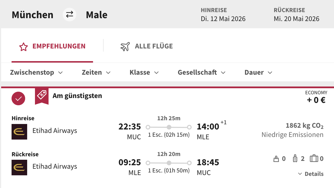 Dieses Angebot ist nur ein Beispiel, Abflughäfen und Reisedaten könnt ihr ganz einfach unter "𝗭𝗨𝗠 𝗗𝗘𝗔𝗟" individuell einstellen. Reisepreise, vor allem bei Lastminute-Abreisen, können sich außerdem rasant ändern; sollte dieser Dealpreis nicht mehr verfügbar sein, dann zeigt euch unser System automatisch den neuen Bestpreis an. 😊