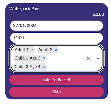  Don't forget to add the FREE Waterpark Pass in the booking path!