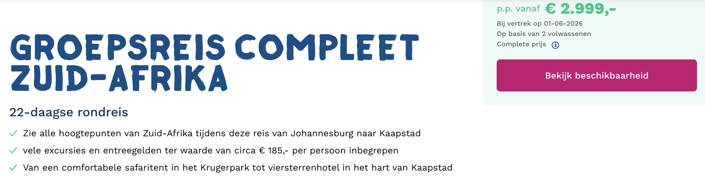 Groepsreis Zuid Afrika Fox