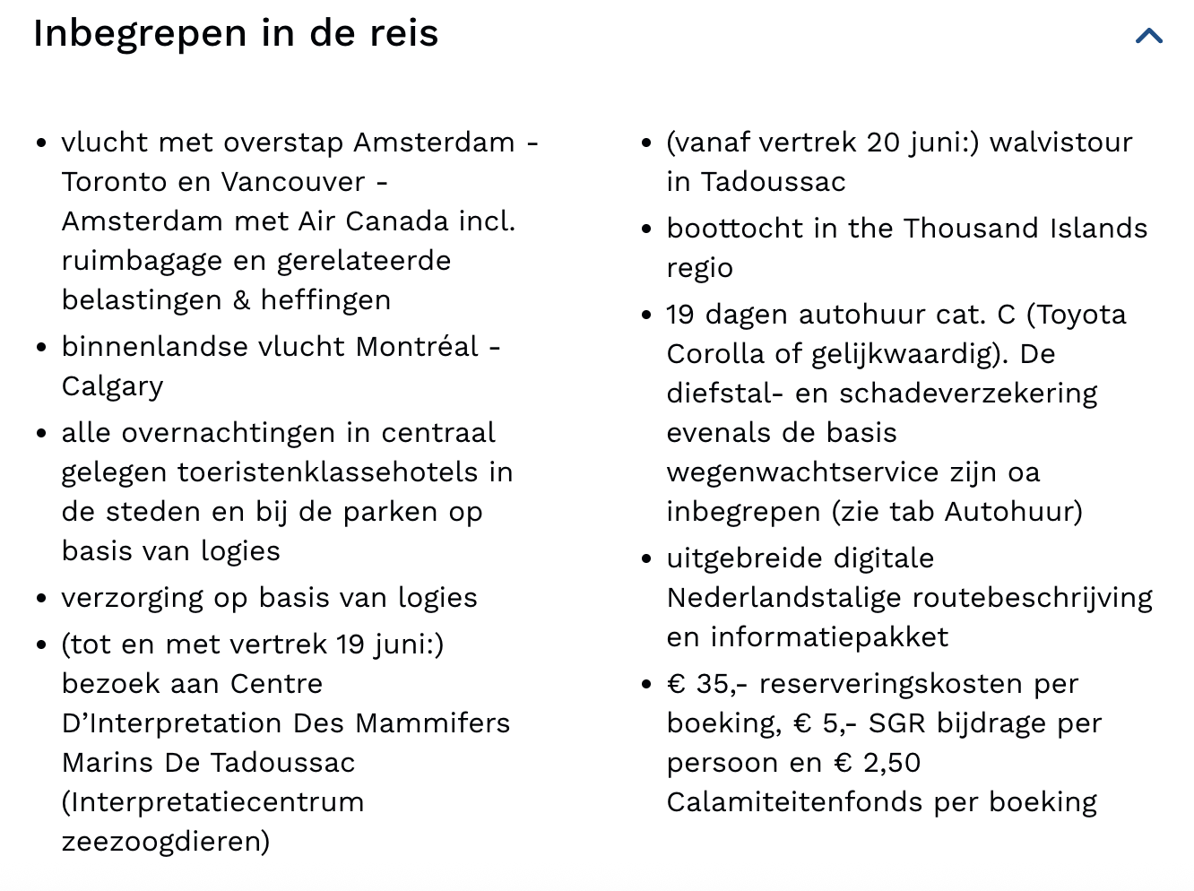 Rondreis Canada oost naar west