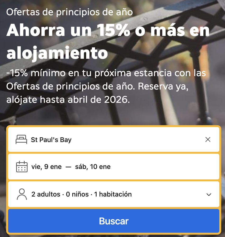 Oferta ⚡️ Descuento en Booking.com