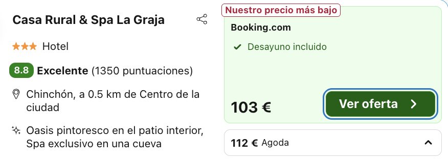 Oferta Hotel rural con spa cueva privado en Chinchón 🥂🧘🏻‍♀️