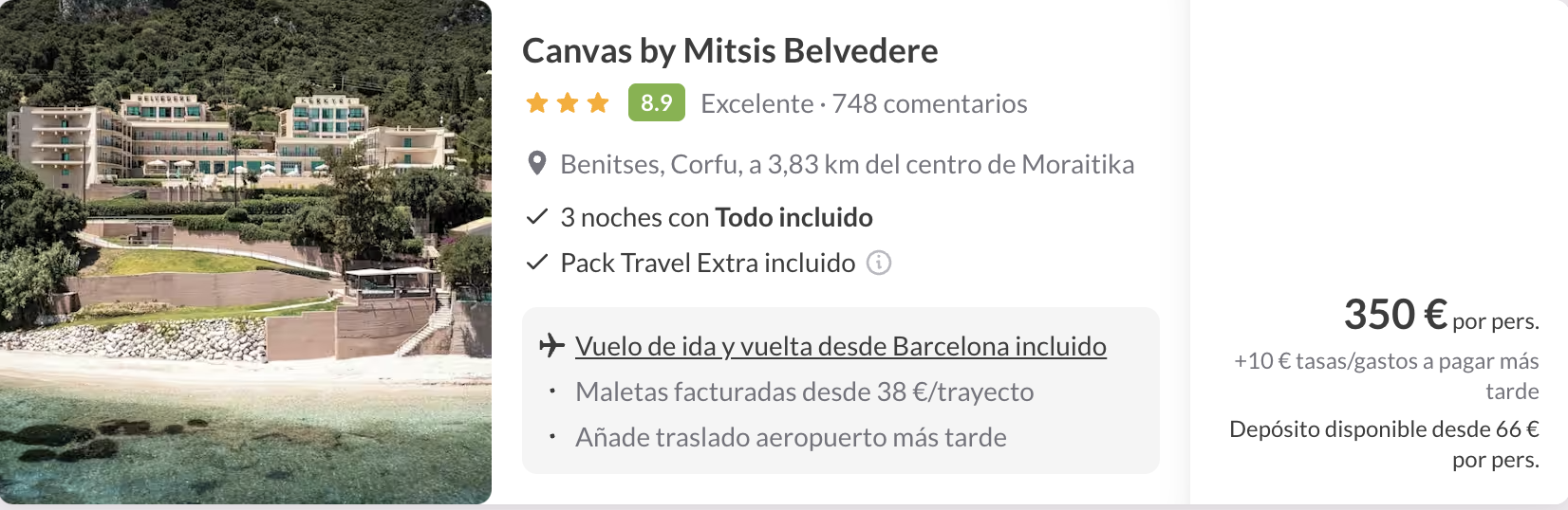 Oferta 😎  Viaje ALL INCLUSIVE a Corfú en verano