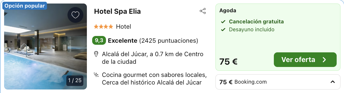 Oferta ⛰️ Hotel con spa y desayuno incluido en Alcalá del Júcar 🧘🏻‍♀️
