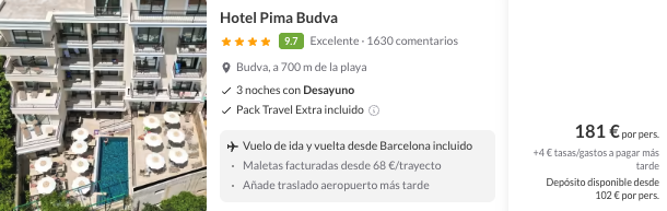 Oferta Viaje a la costa de Montenegro 🇲🇪