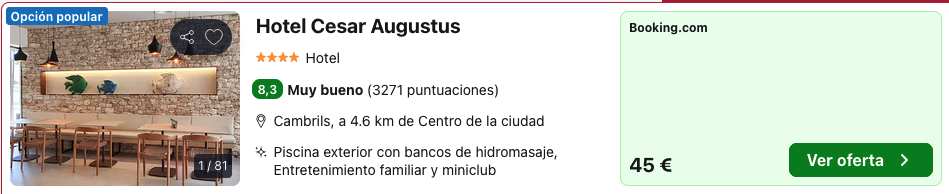 Oferta 🥘 Hotel 4* en Costa Dorada