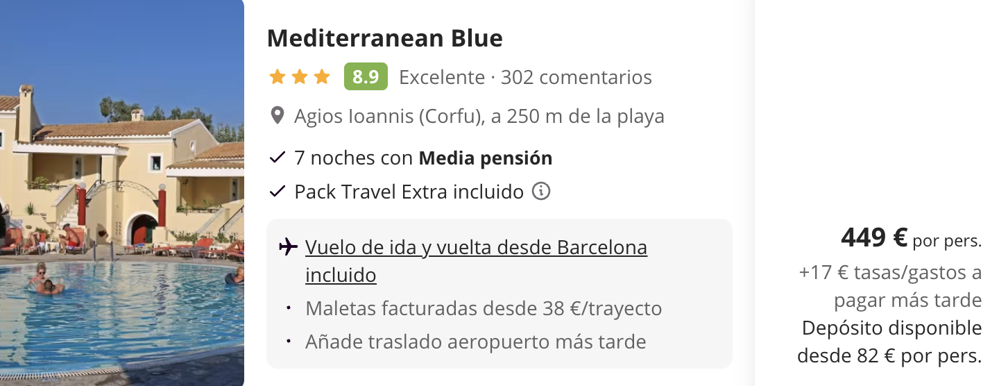 Oferta Corfú con MEDIA PENSIÓN ☀️ ¡7 noches!