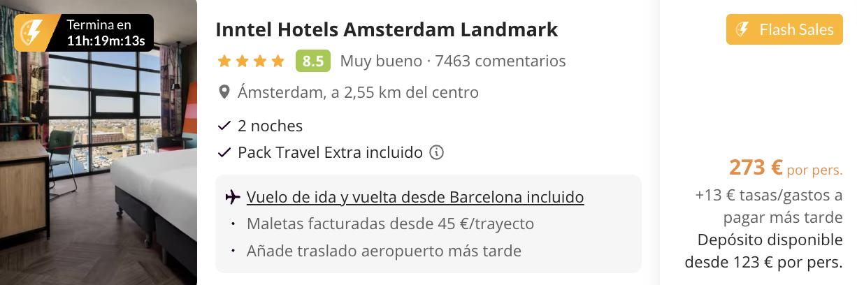 Oferta 💐 FIN DE SEMANA en Ámsterdam   