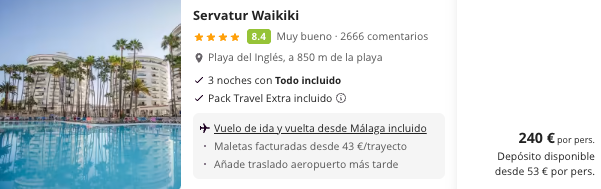 Oferta 🍹 TODO INCLUIDO 4* en Gran Canaria 