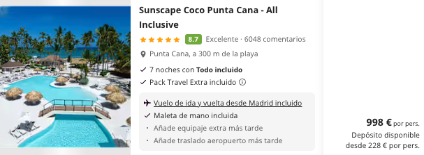 Oferta 🍹 Punta Cana con TODO INCLUIDO 