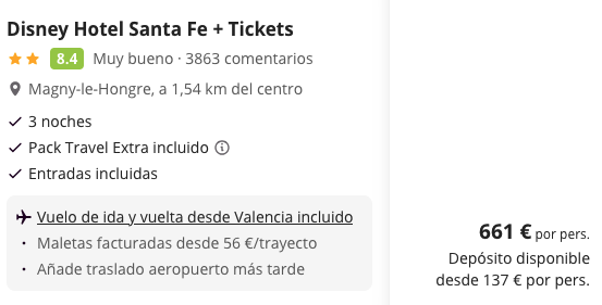 Oferta ✨ Disneyland París con entrada ilimitada a los 2 parques