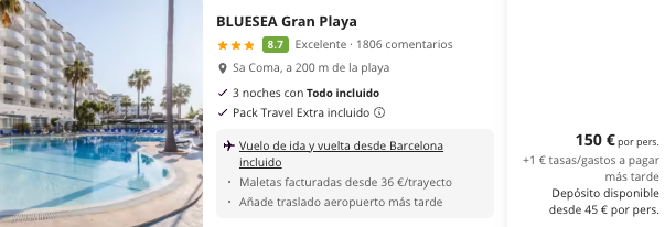 Oferta 🍹  Viaje con Todo Incluido a Mallorca 