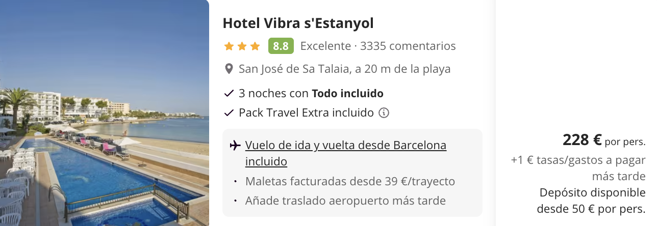 Oferta 😎 Viaje TODO INCLUIDO a Ibiza