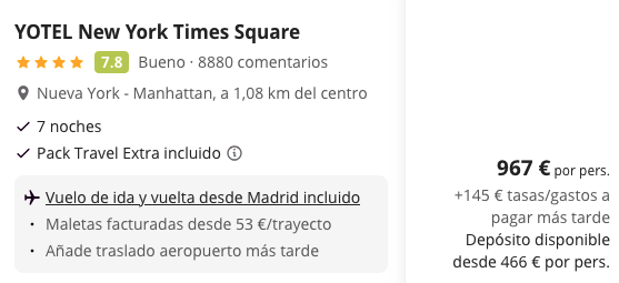 Oferta 🌇  Viaje de 7 noches a NUEVA YORK