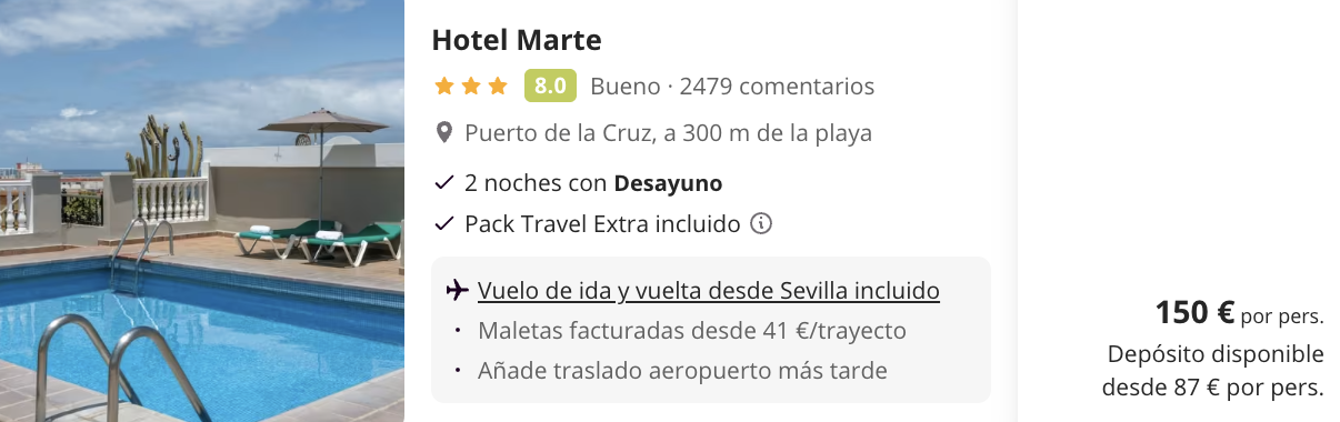 Oferta 😎 TENERIFE en el Puente de Mayo 