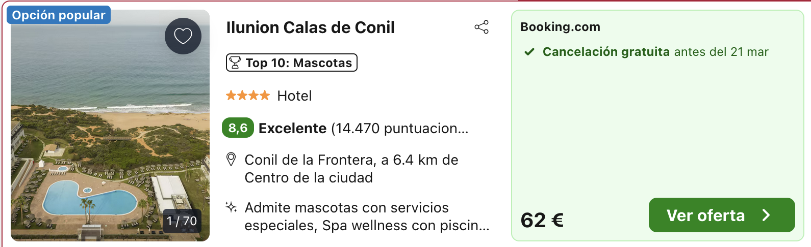 Oferta 🌊 Hotel a pie de playa en Conil ¡en primavera y verano!
