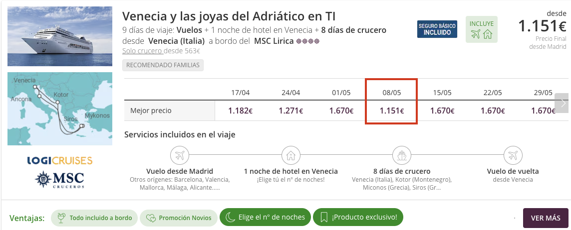 Oferta 🛶Venecia y crucero por el Adriático