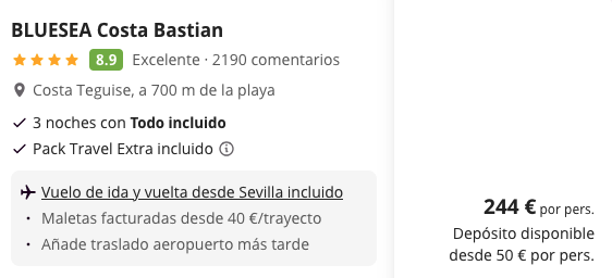 Oferta 🐳 Viaje TODO INCLUIDO a Lanzarote