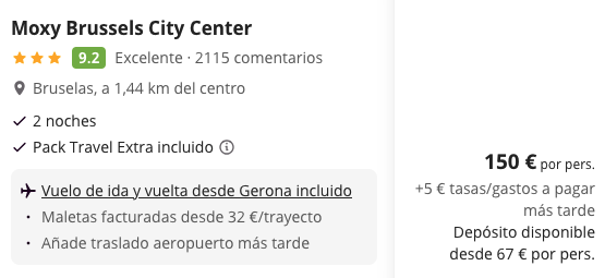 Oferta 🍫 Escapada de fin de semana a Bruselas 