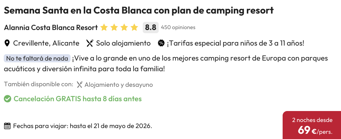 Oferta Bungalow de LUJO en la Costa Blanca 🌸 ¡2 noches!