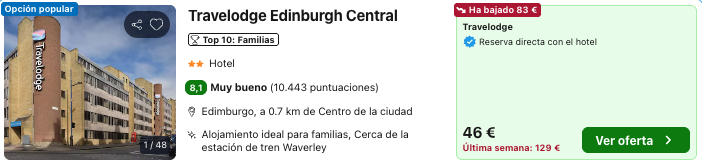 Oferta 🏰 Ofertón para visitar Edimburgo
