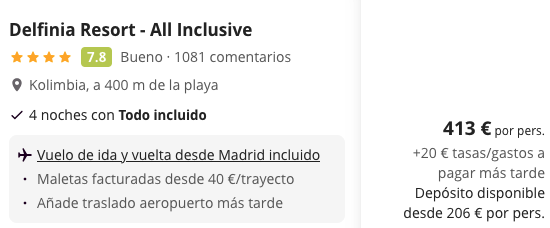 Oferta  🥙 Viaje 4* a RODAS con Todo Incluido 