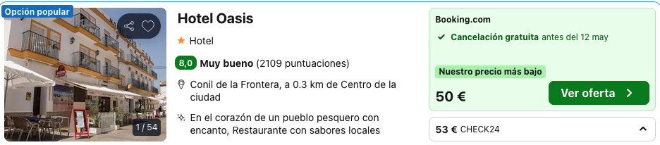 Oferta Hotel low cost a pie de playa en Conil 😎