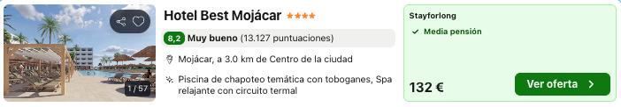 Oferta 🥘 Escapada en grupo a Mojácar con Media Pensión 