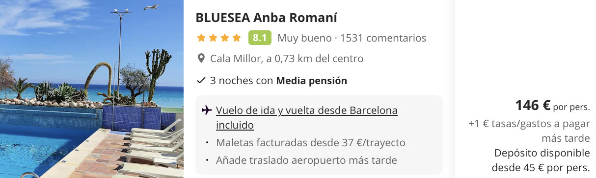 Oferta 🥘 Mallorca con MEDIA PENSIÓN