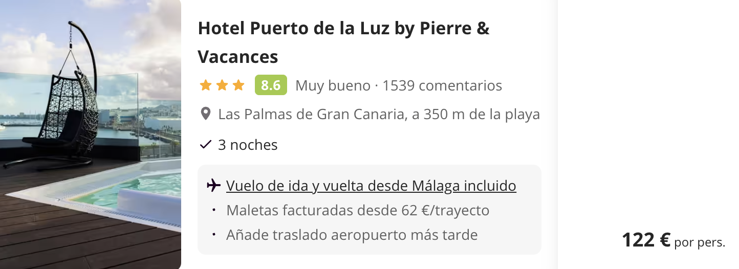 Oferta 🏝 Vacaciones en Gran Canaria