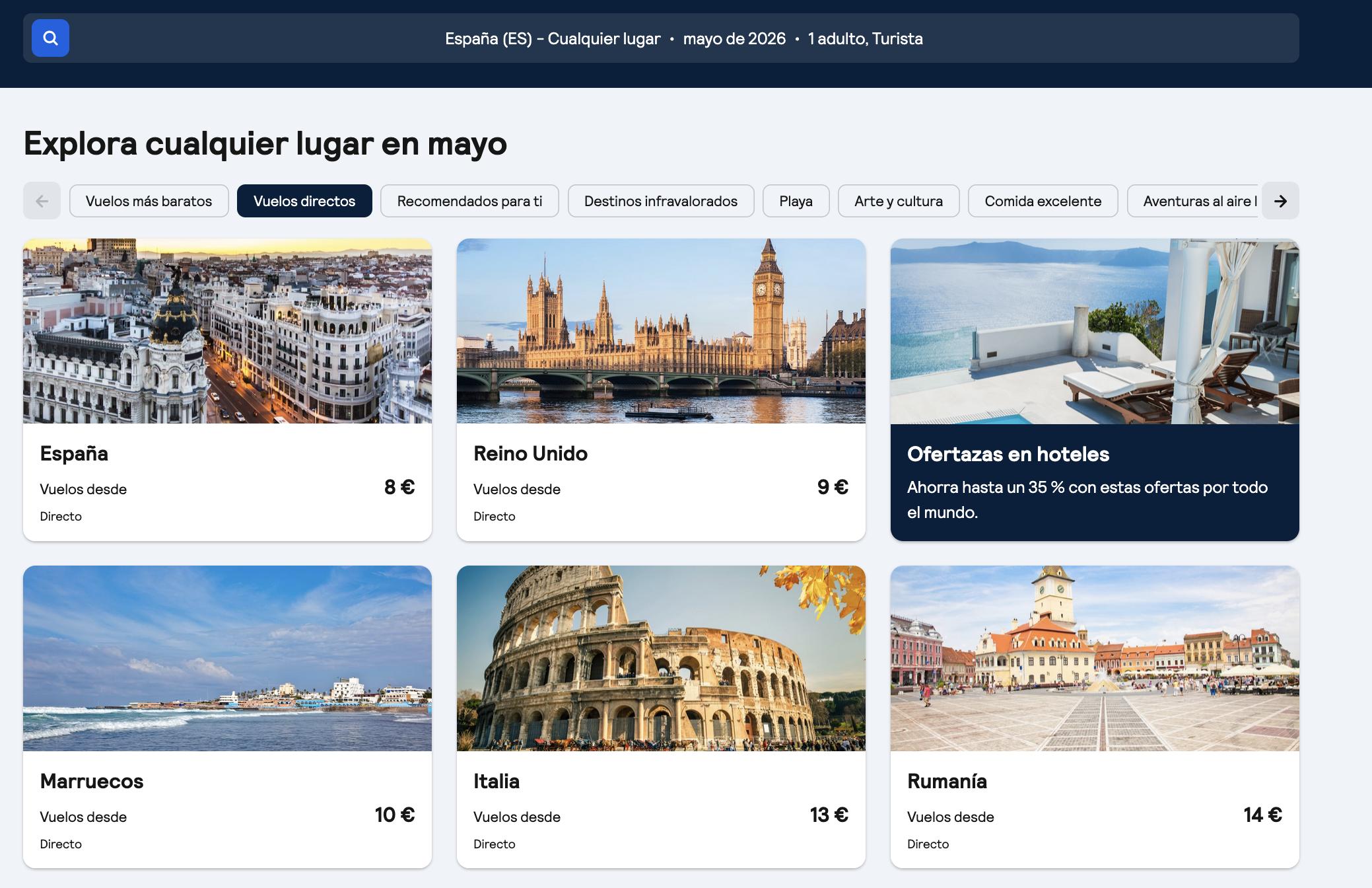 Oferta 😎 ¡Vuelos baratos en mayo!