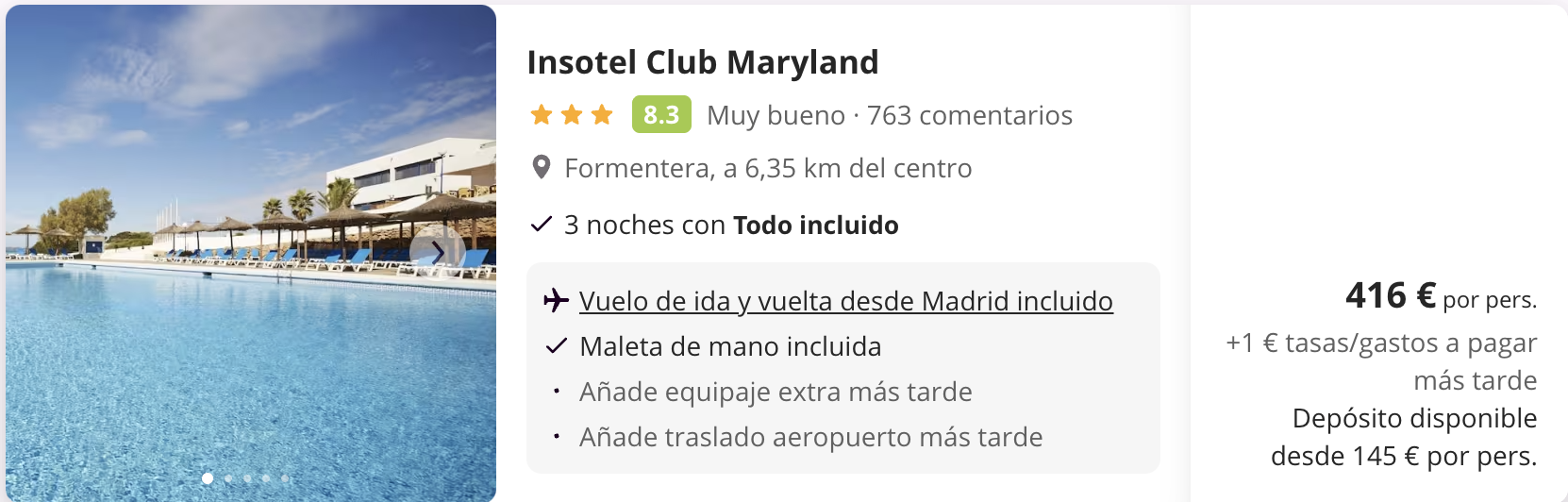 Oferta 🌊 Viaje con TODO INCLUIDO a Formentera 