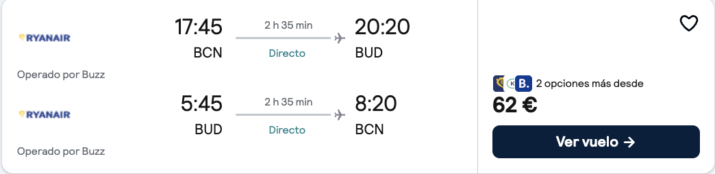 Oferta 🇭🇺 Vuelos en fin de semana a Budapest 