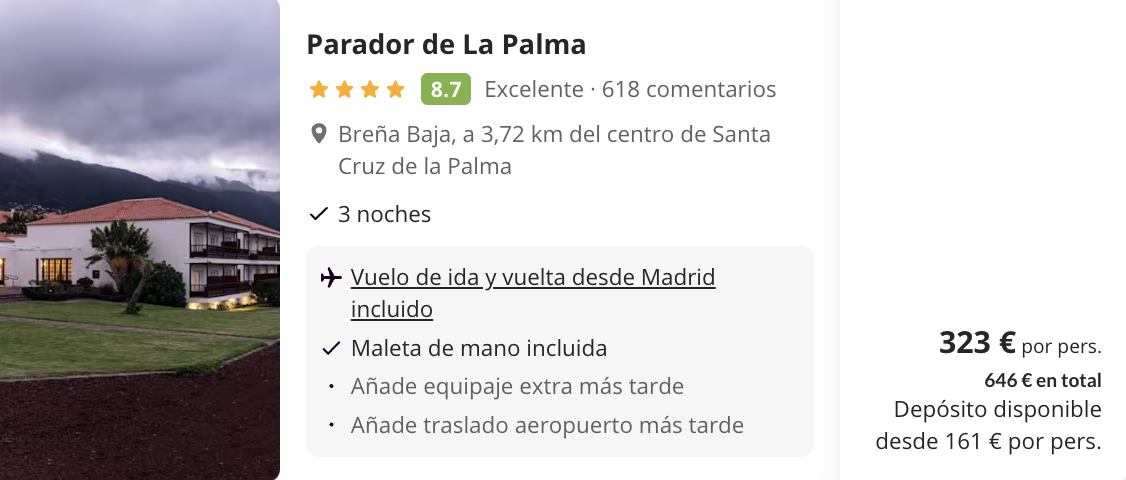 Oferta 💚 Viaje a La Palma 