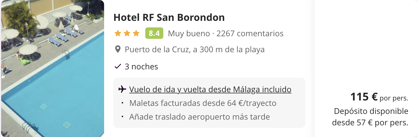 Oferta 🌴 Viaje a Tenerife con familia o amigos