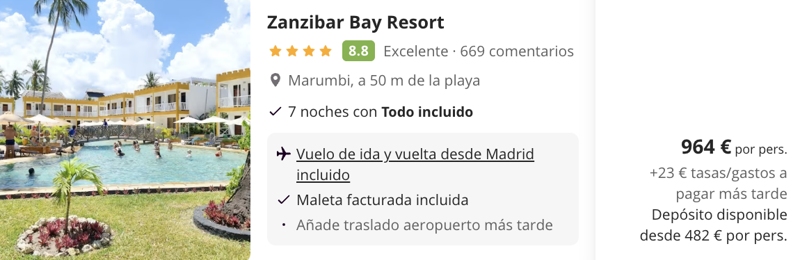 Oferta Viaje TODO INCLUIDO a Zanzíbar🍹
