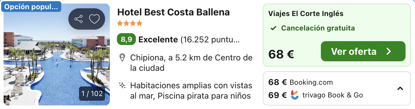 Oferta Hotel 4* a pie de playa en Costa Ballena 🏖️🐳